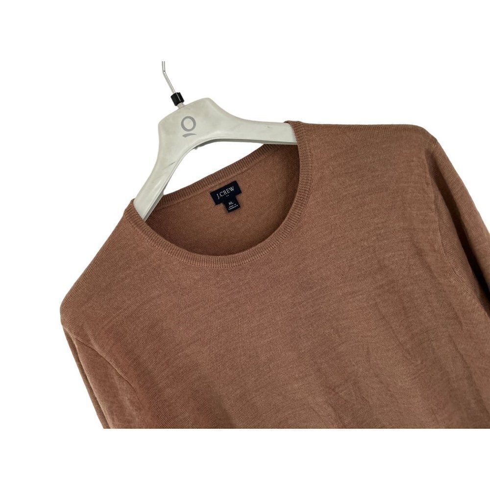 J.CREW Crewneck Pullover Wool Blend Beige Coffee color Sweater Size XLarge